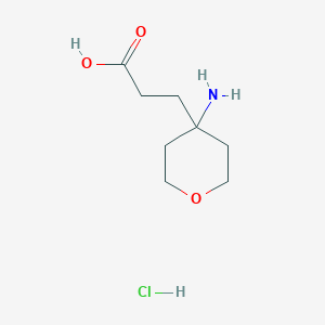molecular formula C8H16ClNO3 B2523694 3-(4-Aminooxan-4-yl)propanoic acid hydrochloride CAS No. 2155852-27-8