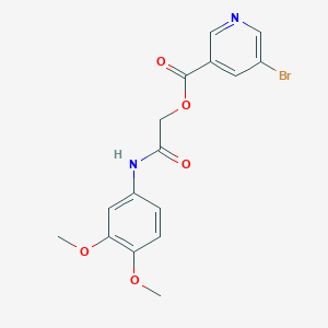 molecular formula C16H15BrN2O5 B2523695 [2-(3,4-二甲氧基苯胺基)-2-氧代乙基] 5-溴吡啶-3-羧酸酯 CAS No. 938554-09-7