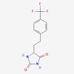 molecular formula C12H11F3N2O2 B2523696 5-(4-(Trifluoromethyl)phenethyl)imidazolidine-2,4-dione CAS No. 2175193-43-6