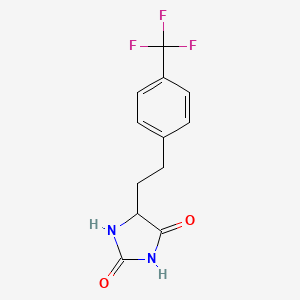 molecular formula C12H11F3N2O2 B2523696 5-(4-(Trifluormethyl)phenethyl)imidazolidin-2,4-dion CAS No. 2175193-43-6