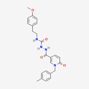 molecular formula C24H26N4O4 B2523697 N-(4-methoxyphenethyl)-2-(1-(4-methylbenzyl)-6-oxo-1,6-dihydropyridine-3-carbonyl)hydrazinecarboxamide CAS No. 1105226-60-5