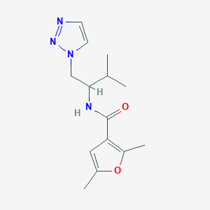 molecular formula C14H20N4O2 B2523701 2,5-dimethyl-N-(3-methyl-1-(1H-1,2,3-triazol-1-yl)butan-2-yl)furan-3-carboxamide CAS No. 2034306-57-3