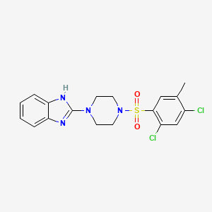 molecular formula C18H18Cl2N4O2S B2523703 2-(4-((2,4-二氯-5-甲苯基)磺酰基)哌嗪-1-基)-1H-苯并[d]咪唑 CAS No. 1209767-87-2