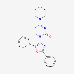 molecular formula C24H22N4O2 B2523705 1-(2,5-diphenyloxazol-4-yl)-4-(piperidin-1-yl)pyrimidin-2(1H)-one CAS No. 307326-62-1