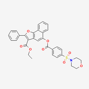 molecular formula C32H27NO8S B2523707 Ethyl 5-((4-(morpholinosulfonyl)benzoyl)oxy)-2-phenylnaphtho[1,2-b]furan-3-carboxylate CAS No. 313662-84-9