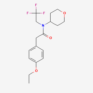 molecular formula C17H22F3NO3 B2523708 2-(4-ethoxyphenyl)-N-(tetrahydro-2H-pyran-4-yl)-N-(2,2,2-trifluoroethyl)acetamide CAS No. 1396710-53-4