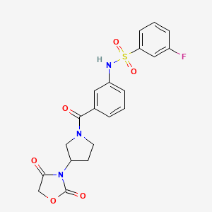 N-(3-(3-(2,4-dioxooxazolidin-3-yl)pyrrolidine-1-carbonyl)phenyl)-3-fluorobenzenesulfonamide