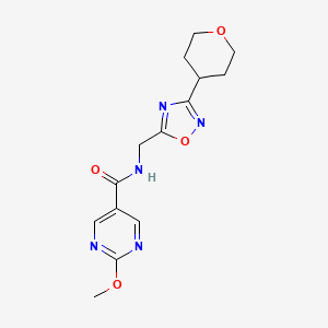 2-methoxy-N-((3-(tetrahydro-2H-pyran-4-yl)-1,2,4-oxadiazol-5-yl)methyl)pyrimidine-5-carboxamide
