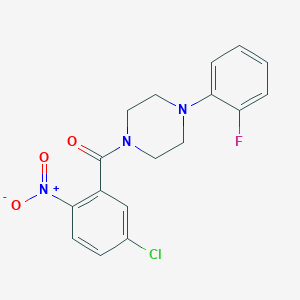 molecular formula C17H15ClFN3O3 B2523717 (5-Chloro-2-nitrophenyl)[4-(2-fluorophenyl)piperazino]methanone CAS No. 478249-15-9