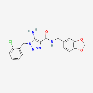 5-amino-N-(1,3-benzodioxol-5-ylmethyl)-1-[(2-chlorophenyl)methyl]triazole-4-carboxamide