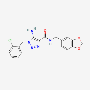 molecular formula C18H16ClN5O3 B2523718 5-amino-N-(1,3-benzodioxol-5-ylmethyl)-1-[(2-chlorophenyl)methyl]triazole-4-carboxamide CAS No. 899974-06-2