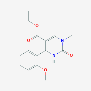 molecular formula C16H20N2O4 B2523720 Ethyl 4-(2-methoxyphenyl)-1,6-dimethyl-2-oxo-1,2,3,4-tetrahydro-5-pyrimidinecarboxylate CAS No. 301321-51-7