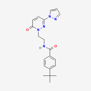 molecular formula C20H23N5O2 B2523722 4-(叔丁基)-N-(2-(6-氧代-3-(1H-吡唑-1-基)嘧啶嗪-1(6H)-基)乙基)苯甲酰胺 CAS No. 1351591-46-2