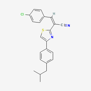 (2Z)-3-(4-chlorophenyl)-2-{4-[4-(2-methylpropyl)phenyl]-1,3-thiazol-2-yl}prop-2-enenitrile