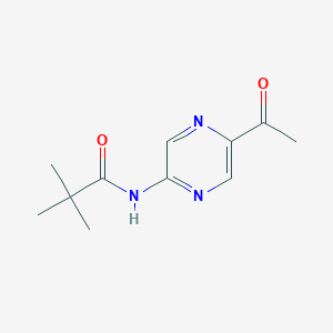 molecular formula C11H15N3O2 B2523729 N-(5-acetylpyrazin-2-yl)-2,2-dimethylpropanamide CAS No. 710322-29-5