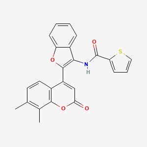 molecular formula C24H17NO4S B2523737 N-[2-(7,8-二甲基-2-氧代-2H-色烯-4-基)-1-苯并呋喃-3-基]噻吩-2-甲酰胺 CAS No. 921135-30-0