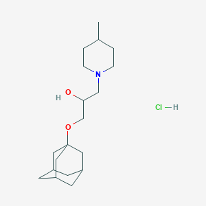 molecular formula C19H34ClNO2 B2523748 1-((3s,5s,7s)-金刚烷-1-yloxy)-3-(4-甲基哌啶-1-基)丙烷-2-醇盐酸盐 CAS No. 1185571-15-6