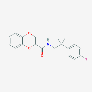molecular formula C19H18FNO3 B2523750 N-((1-(4-fluorophenyl)cyclopropyl)methyl)-2,3-dihydrobenzo[b][1,4]dioxine-2-carboxamide CAS No. 1211726-29-2