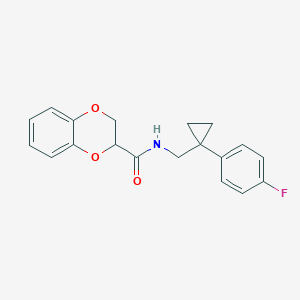 molecular formula C19H18FNO3 B2523750 N-((1-(4-fluorofenil)ciclopropil)metil)-2,3-dihidrobenzo[b][1,4]dioxina-2-carboxamida CAS No. 1211726-29-2