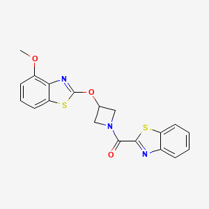 molecular formula C19H15N3O3S2 B2523753 苯并[d]噻唑-2-基(3-((4-甲氧基苯并[d]噻唑-2-基)氧基)氮杂环丁烷-1-基)甲酮 CAS No. 1421490-86-9