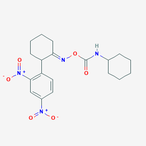 molecular formula C19H24N4O6 B2523754 [(1E)-2-(2,4-dinitrophenyl)cyclohexylidene]amino N-cyclohexylcarbamate CAS No. 478046-47-8