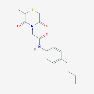 molecular formula C17H22N2O3S B2523758 N-(4-丁基苯基)-2-(2-甲基-3,5-二氧代硫代吗啉-4-基)乙酰胺 CAS No. 868215-91-2