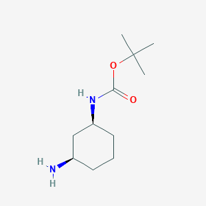 molecular formula C11H22N2O2 B2523764 tert-Butyl ((1S,3R)-3-aminocyclohexyl)carbamate CAS No. 1259278-17-5; 1298101-47-9; 849616-22-4