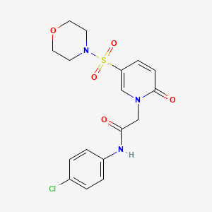 molecular formula C17H18ClN3O5S B2523769 N-(4-chlorophenyl)-2-[5-(morpholin-4-ylsulfonyl)-2-oxopyridin-1(2H)-yl]acetamide CAS No. 1357933-89-1