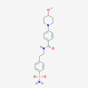 molecular formula C21H27N3O4S B2523772 4-(4-methoxypiperidin-1-yl)-N-(4-sulfamoylphenethyl)benzamide CAS No. 2034611-28-2