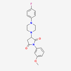 molecular formula C21H22FN3O3 B2523775 3-[4-(4-Fluorophenyl)piperazin-1-yl]-1-(3-methoxyphenyl)pyrrolidine-2,5-dione CAS No. 333398-51-9