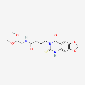 molecular formula C17H21N3O6S B2523791 N-(2,2-dimethoxyethyl)-4-(8-oxo-6-thioxo-5,6-dihydro-[1,3]dioxolo[4,5-g]quinazolin-7(8H)-yl)butanamide CAS No. 688054-23-1