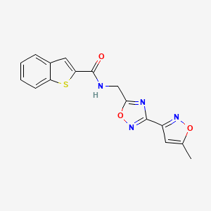 N-((3-(5-methylisoxazol-3-yl)-1,2,4-oxadiazol-5-yl)methyl)benzo[b]thiophene-2-carboxamide
