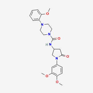 molecular formula C24H30N4O5 B2523797 N-[1-(3,4-dimethoxyphenyl)-5-oxopyrrolidin-3-yl]-4-(2-methoxyphenyl)piperazine-1-carboxamide CAS No. 877641-30-0