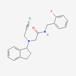 2-[2,3-Dihydro-1H-inden-1-yl(prop-2-ynyl)amino]-N-[(2-fluorophenyl)methyl]acetamide