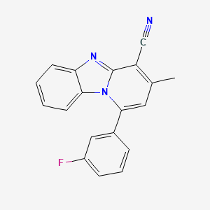 molecular formula C19H12FN3 B2523810 1-(3-Fluorophenyl)-3-methylpyrido[1,2-a]benzimidazole-4-carbonitrile CAS No. 730992-50-4