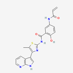 2-Hydroxy-N-[5-methyl-4-(1H-pyrrolo[2,3-b]pyridin-3-yl)-1,3-thiazol-2-yl]-5-(prop-2-enoylamino)benzamide