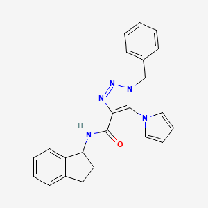 molecular formula C23H21N5O B2523820 1-苄基-N-(2,3-二氢-1H-茚-1-基)-5-(1H-吡咯-1-基)-1H-1,2,3-三唑-4-甲酰胺 CAS No. 1787917-62-7