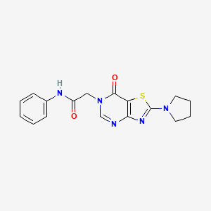 2-(7-oxo-2-(pyrrolidin-1-yl)thiazolo[4,5-d]pyrimidin-6(7H)-yl)-N-phenylacetamide