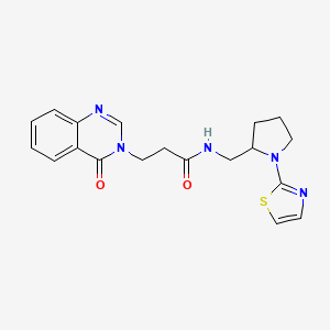 3-(4-oxoquinazolin-3(4H)-yl)-N-((1-(thiazol-2-yl)pyrrolidin-2-yl)methyl)propanamide