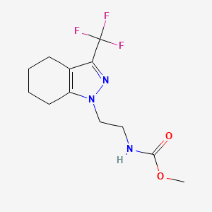 molecular formula C12H16F3N3O2 B2523832 methyl (2-(3-(trifluoromethyl)-4,5,6,7-tetrahydro-1H-indazol-1-yl)ethyl)carbamate CAS No. 1796967-07-1