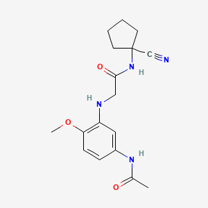 molecular formula C17H22N4O3 B2523834 N-(1-cyanocyclopentyl)-2-[(5-acetamido-2-methoxyphenyl)amino]acetamide CAS No. 1197644-96-4