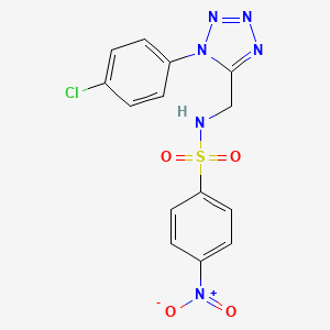 molecular formula C14H11ClN6O4S B2523837 N-((1-(4-chlorophenyl)-1H-tetrazol-5-yl)methyl)-4-nitrobenzenesulfonamide CAS No. 897623-80-2