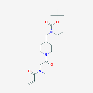 molecular formula C19H33N3O4 B2523841 Tert-butyl N-ethyl-N-[[1-[2-[methyl(prop-2-enoyl)amino]acetyl]piperidin-4-yl]methyl]carbamate CAS No. 2361765-54-8