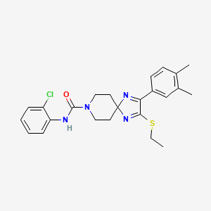 molecular formula C24H27ClN4OS B2523843 N-(2-chlorophenyl)-2-(3,4-dimethylphenyl)-3-(ethylthio)-1,4,8-triazaspiro[4.5]deca-1,3-diene-8-carboxamide CAS No. 894881-99-3