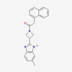 molecular formula C23H21N3O B2523846 1-(3-(5-methyl-1H-benzo[d]imidazol-2-yl)azetidin-1-yl)-2-(naphthalen-1-yl)ethanone CAS No. 1421532-58-2