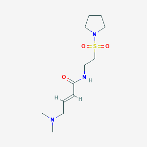 molecular formula C12H23N3O3S B2523860 (E)-4-(Dimethylamino)-N-(2-pyrrolidin-1-ylsulfonylethyl)but-2-enamide CAS No. 2411329-52-5