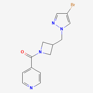 molecular formula C13H13BrN4O B2523862 [3-[(4-Bromopyrazol-1-yl)methyl]azetidin-1-yl]-pyridin-4-ylmethanone CAS No. 2415523-95-2