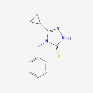 molecular formula C12H13N3S B2523865 4-ベンジル-5-シクロプロピル-4H-1,2,4-トリアゾール-3-チオール CAS No. 571158-91-3