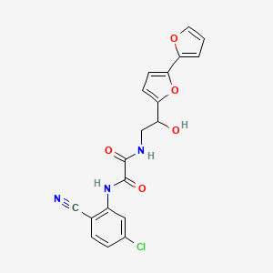 molecular formula C19H14ClN3O5 B2523866 N-(2-{[2,2'-双呋喃]-5-基}-2-羟乙基)-N'-(5-氯-2-氰基苯基)乙二酰胺 CAS No. 2320858-44-2
