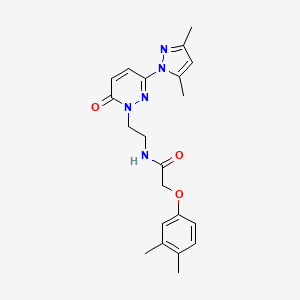 molecular formula C21H25N5O3 B2523868 N-(2-(3-(3,5-二甲基-1H-吡唑-1-基)-6-氧代吡哒嗪-1(6H)-基)乙基)-2-(3,4-二甲基苯氧基)乙酰胺 CAS No. 1351622-68-8